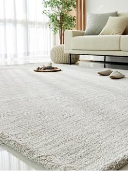 Светло-серый ковер с толстым ворсом Glam Cozy