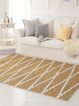 Двухсторонний желто-белый ковер Time