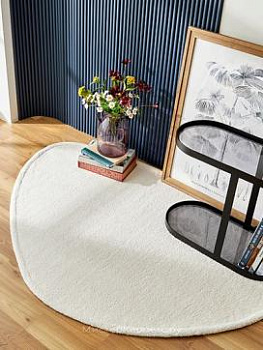 Кремовый однотонный ковер фигурной формы Century