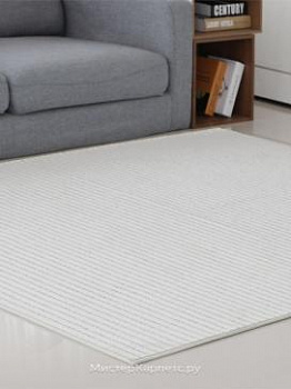 Белый ковер с бежевыми полосками Anry