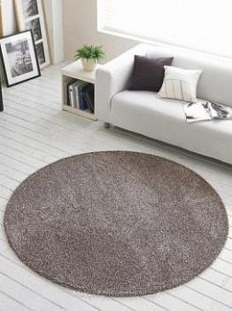 Коричневый круглый ворсовый ковер Tivo