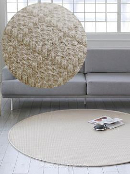 Круглый бежевый однотонный ковер Lambus