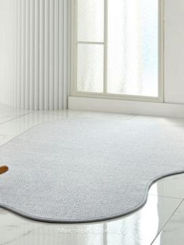 Серый фигурный однотонный ковер Butterfly