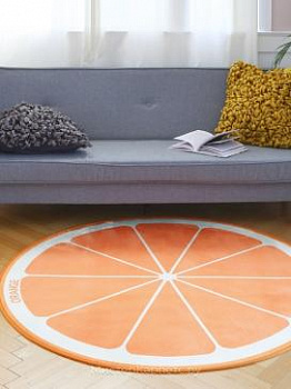 Круглый ковер с рисунком апельсина Fruits