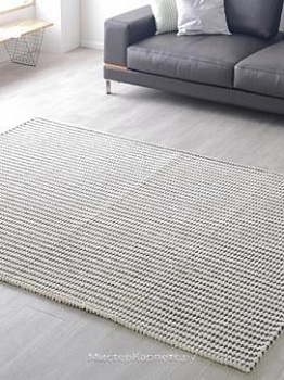 Ковер в полоску Soft, темно-синий