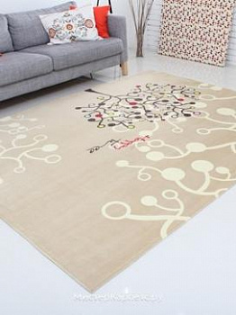 Бежевый ковер с цветным деревом Gdeco