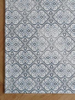 Винтажный ковер Enrisa, серо-синий орнамент