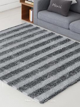 Серый ковер шегги в полоску Tono