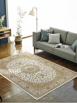 Ковер с орнаментом в классическом стиле Tapis, кремовый