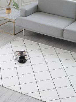 Белый безворсовый ковер Carroline