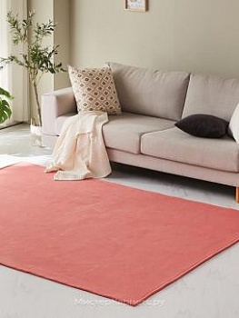 Розовый безворсовый ковер из хлопка Copop