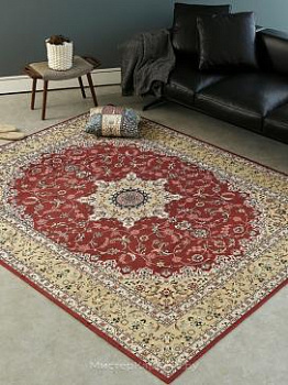Бежево-красный ковер с ворсом Vera