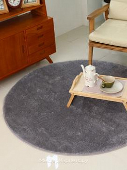 Серый круглый ковер S-Pie