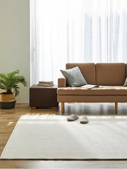 Однотонный ковер без ворса Hampton, бежевый