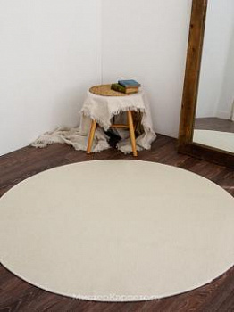 Коротковорсовый круглый ковер цвета слоновая кость Solid