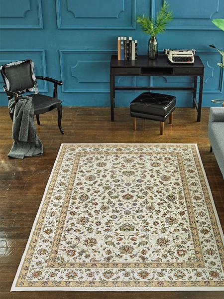 Ковер с коротким ворсом в классическом стиле Tapis, кремовый