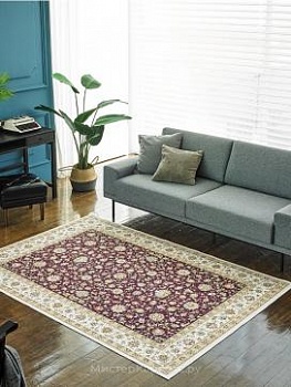 Ковер с коротким ворсом в классическом стиле Tapis, бордовый