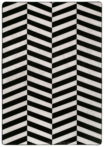 Черно-белый ковер без ворса Глория