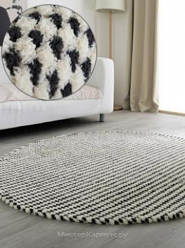 Круглый ковер с рисунком Gera, черный