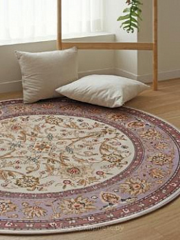 Круглый светлый ковер Erlis