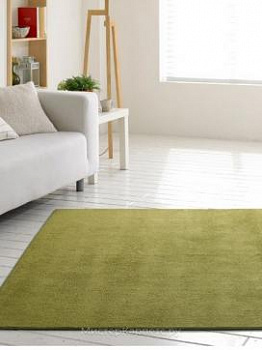 Зеленый однотонный ковер Gentl