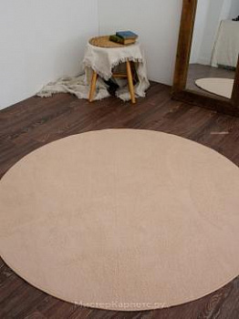 Коротковорсный круглый ковер Solid, бежевый