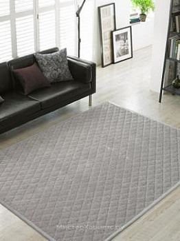 Рельефный серый ковер с ворсом Mound