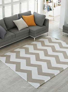 Бежевый ковер с рисунком зиг заг Mountain