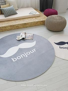 Круглый серый ковер Bonr