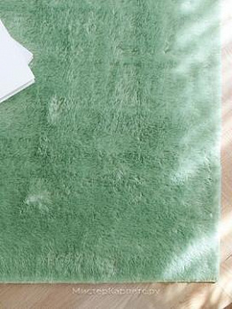 Зеленый ковер с длинным ворсом Flash