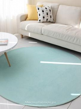 Голубой круглый ковер Coomi