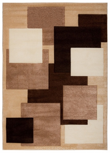 Бежево-коричневый ковер со средним ворсом Массандра