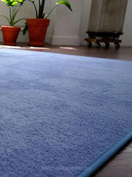 Синий ковер коротковорсный Solid