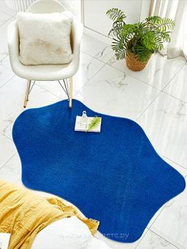 Синий ковер необычной формы с ворсом Butterfly