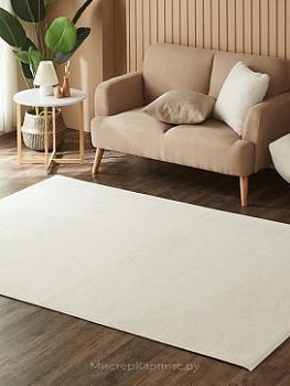 Однотонный ковер с коротким ворсом Pop, слоновая кость