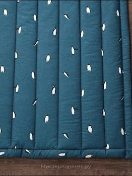 Синий стеганный ковер с пингвинами Tac-tac