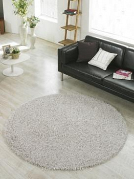 Бежевый круглый ковер Glam