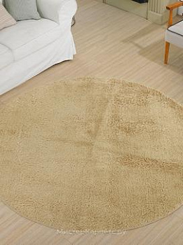 Бежевый круглый ковер с ворсом Touch