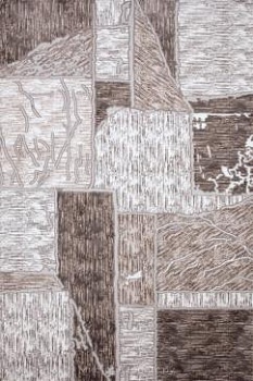 Коричнево-кремовый ковер со средним ворсом Ориенталь