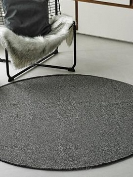 Круглый ковер с твидовым узором Plrattan, коричнево-голубой