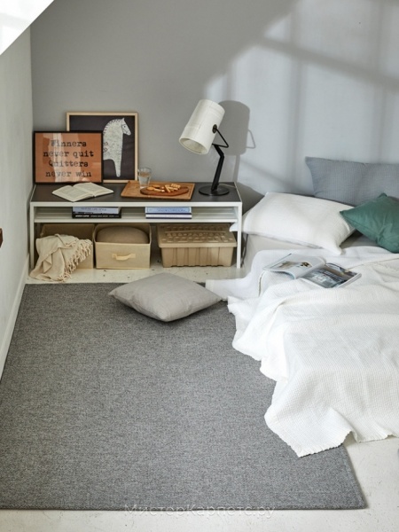 Однотонный ковер без ворса Hampton, темно-серый