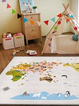 Детский ковер с рисунком карта мира 2 DTP