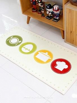 Белый коврик с рисунком Cooking