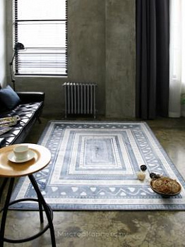 Мятно-серый ковер с коротким ворсом Ethnic