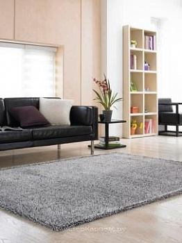 Серебристо-черный ковер с ворсом Crystal