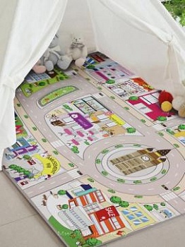 Детский игровой ковер город с дорогами DTP