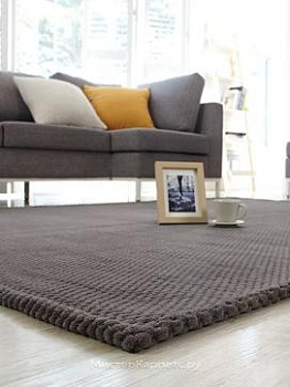 Рельефный темно-серый ковер Bolan