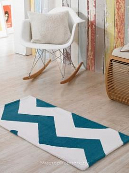 Зеленый коврик с рисунком зиг заг Mountain