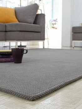 Безворсовый серый хлопковый ковер Cottage
