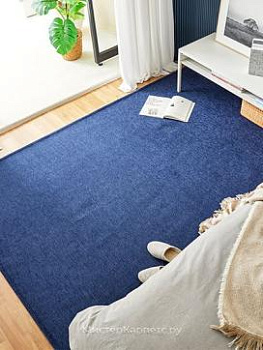 Темно-синий безворсовый водонепроницаемый ковер Oasis